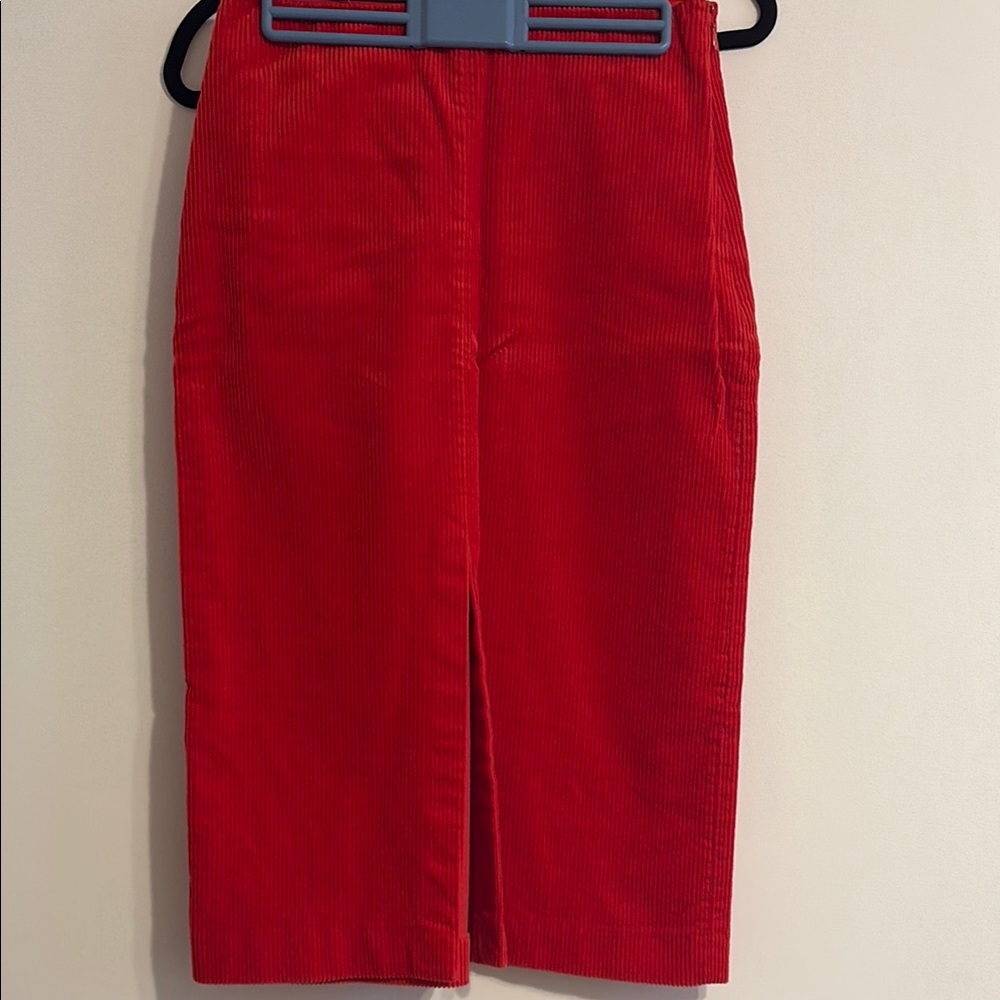 Red Corduroy Skirt
